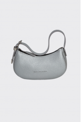 ELENA ATHANASIOU Belt Up Vintage Baguette Silver Ασημί τσάντα ώμου