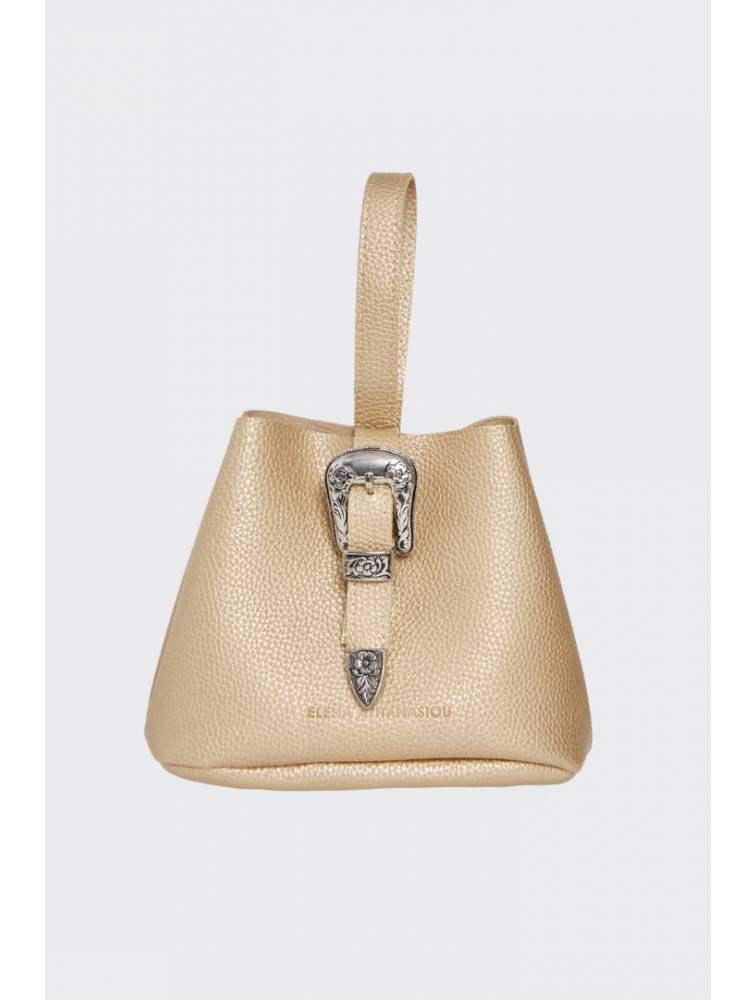 ELENA ATHANASIOU Belt Up Tiny Bag Gold
