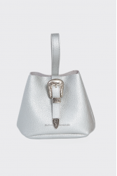 ELENA ATHANASIOU Belt Up Tiny Bag Silver Ασημί τσαντάκι