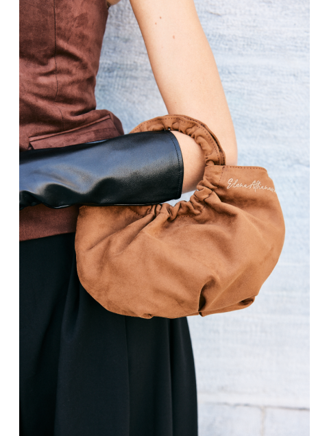 ELENA ATHANASIOU Bon Bon Bracelet Cognac Γυναικείο τσαντάκι χειρός καφέ