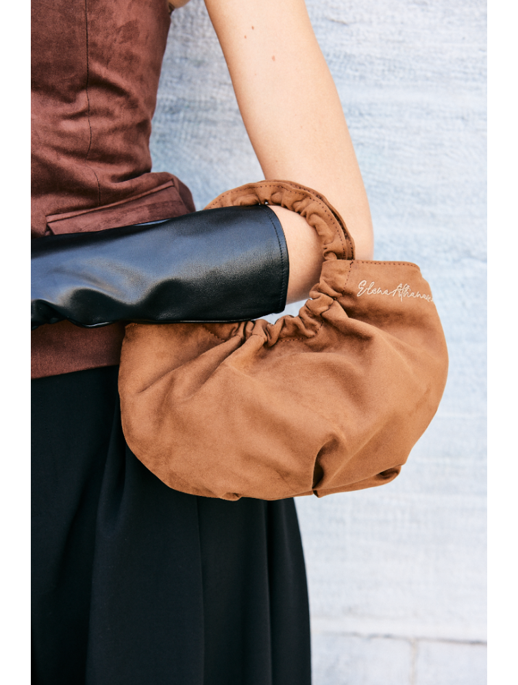 ELENA ATHANASIOU Bon Bon Bracelet Cognac Γυναικείο τσαντάκι χειρός καφέ