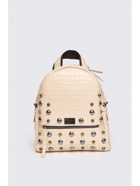 ELENA ATHANASIOU Croco Backpack Small Creme ELENA ATHANASIOU Croco Backpack Small Creme