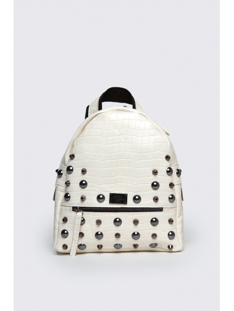 ELENA ATHANASIOU Croco Backpack Small White ELENA ATHANASIOU Croco Backpack Small White