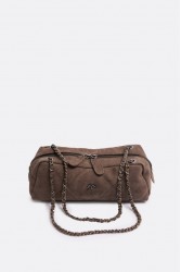 ELENA ATHANASIOU Chain Silhouette S Cacao Κακάο Σουέντ Τσάντα