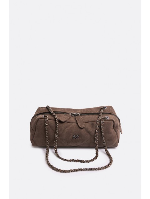 ELENA ATHANASIOU Chain Silhouette S Cacao Κακάο Σουέντ Τσάντα