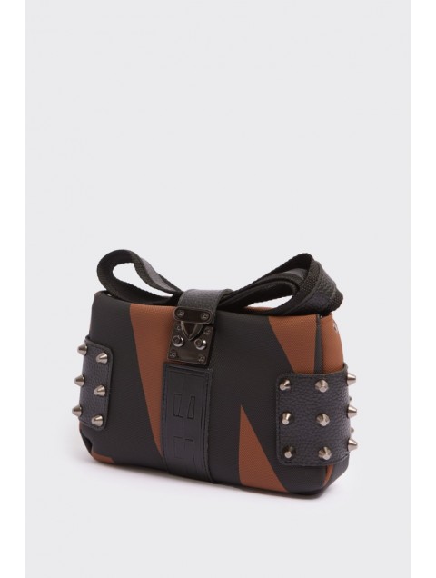 ELENA ATHANASIOU City Lady Clutch Logo Brown Καφέ Τσάντα με Λόγκο