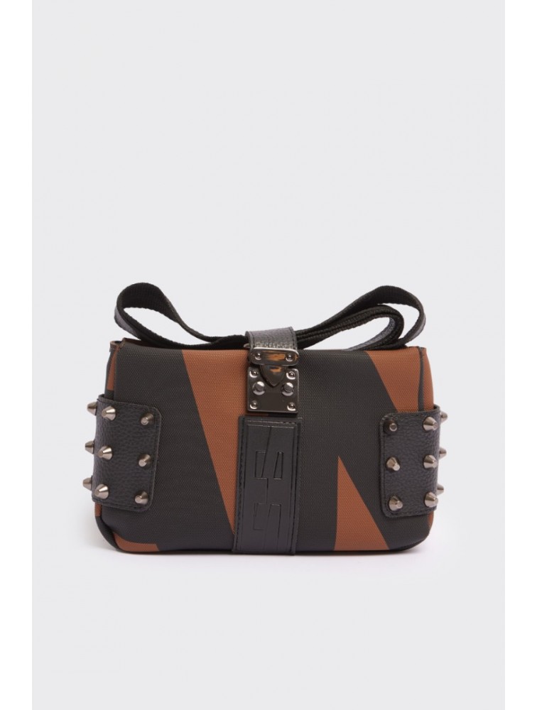 ELENA ATHANASIOU City Lady Clutch Logo Brown Καφέ Τσάντα με Λόγκο