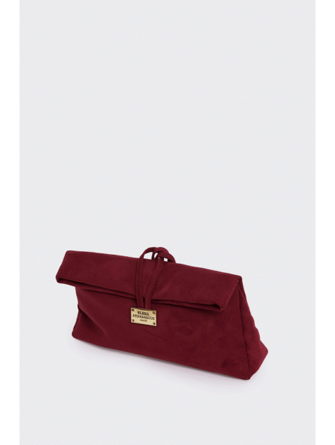 ELENA ATHANASIOU Downtown Lunchbag Suede Burgundy Μπορντώ Σουέντ Τσαντάκι
