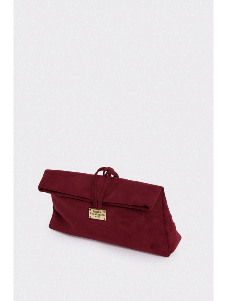 ELENA ATHANASIOU Downtown Lunchbag Suede Burgundy