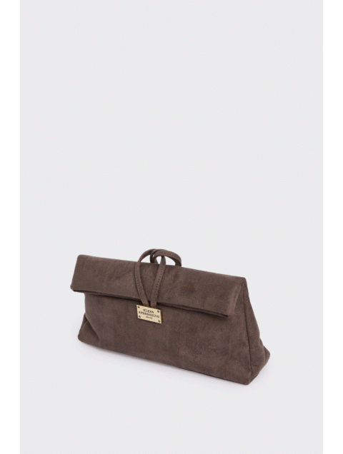 ELENA ATHANASIOU Downtown Lunchbag Suede Dark Grey