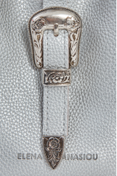 ELENA ATHANASIOU Belt Up Tiny Bag Silver Ασημί τσαντάκι