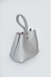 ELENA ATHANASIOU Belt Up Tiny Bag Silver Ασημί τσαντάκι