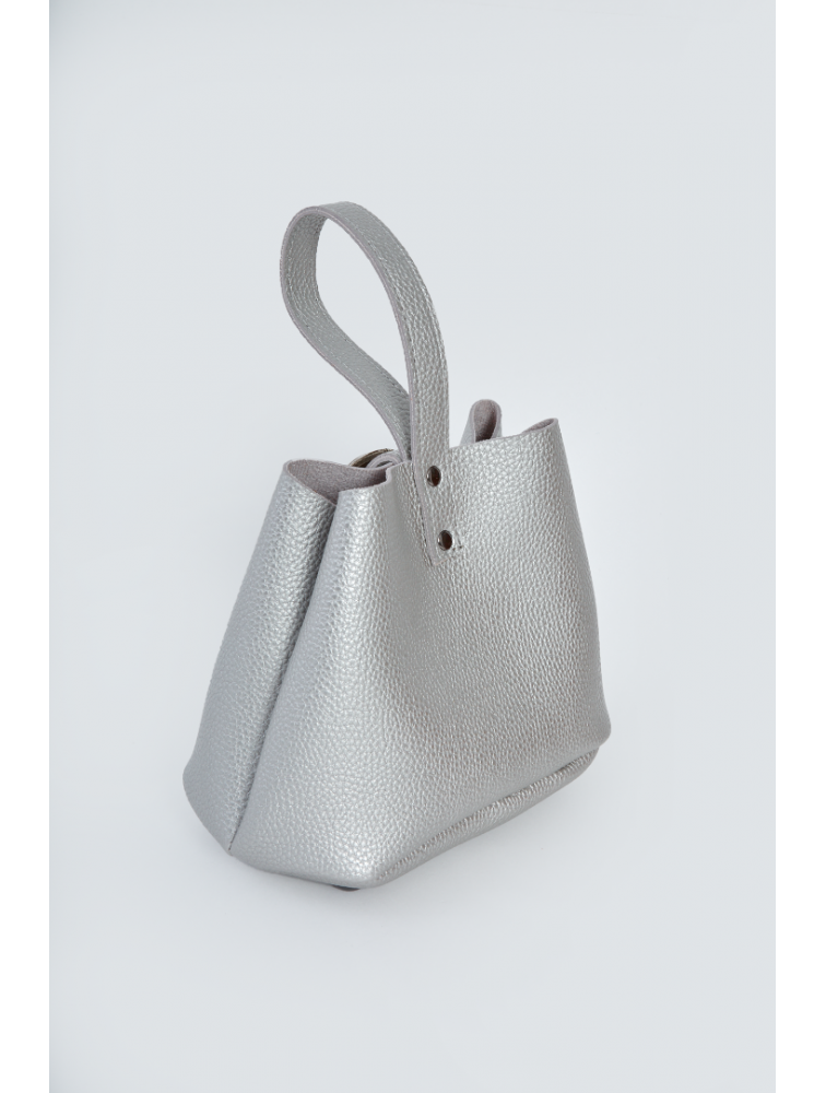 ELENA ATHANASIOU Belt Up Tiny Bag Silver Ασημί τσαντάκι