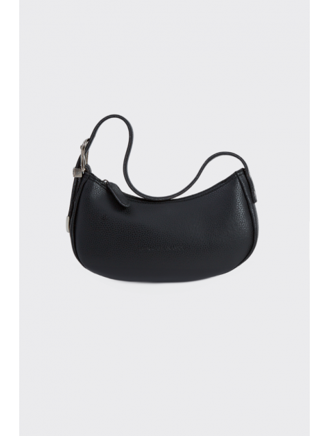 ELENA ATHANASIOU Belt Up Vintage Baguette Black Μαύρη τσάντα ώμου