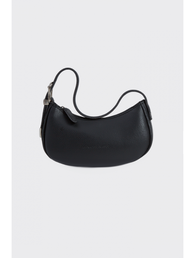 ELENA ATHANASIOU Belt Up Vintage Baguette Black Μαύρη τσάντα ώμου