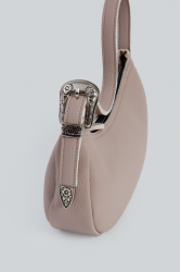 ELENA ATHANASIOU Belt Up Vintage Baguette Elephant Grey Γκρι τσάντα ώμου