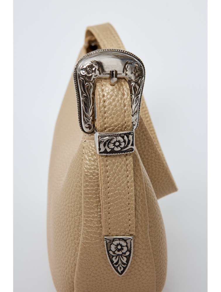 ELENA ATHANASIOU Belt Up Vintage Baguette Gold Χρυσή τσάντα ώμου