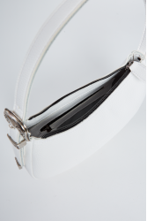 ELENA ATHANASIOU Belt Up Vintage Baguette White Λευκή τσάντα ώμου