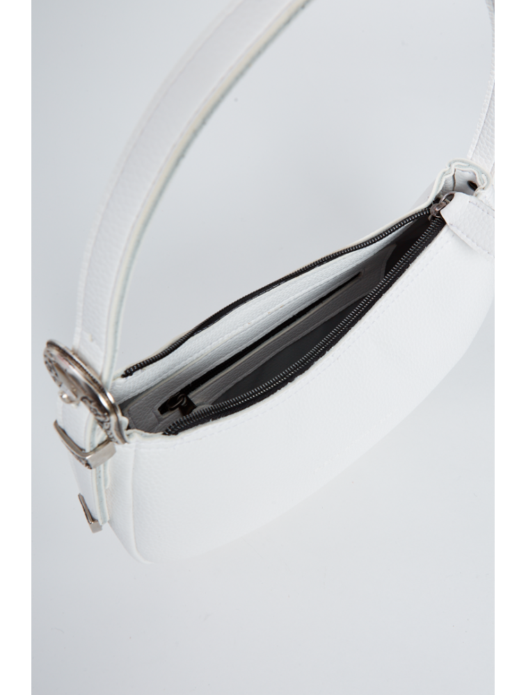 ELENA ATHANASIOU Belt Up Vintage Baguette White Λευκή τσάντα ώμου