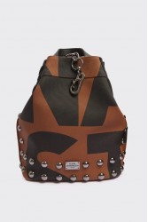 ELENA ATHANASIOU Black N’ Metal EA Logo Backpack Brown Καφέ Μαύρη Γυναικεία Τσάντα Πλάτης  με Λογότυπο EA