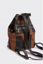 ELENA ATHANASIOU Black N’ Metal EA Logo Backpack Brown Καφέ Μαύρη Γυναικεία Τσάντα Πλάτης  με Λογότυπο EA
