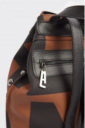 ELENA ATHANASIOU Black N’ Metal EA Logo Backpack Brown Καφέ Μαύρη Γυναικεία Τσάντα Πλάτης  με Λογότυπο EA