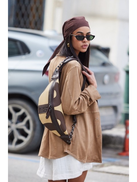 ELENA ATHANASIOU Body Bag EA Logo Τσάντα Χιαστί Vanilla Small