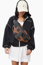 ELENA ATHANASIOU Body Bag EA Logo Τσάντα Χιαστί Καφέ Small