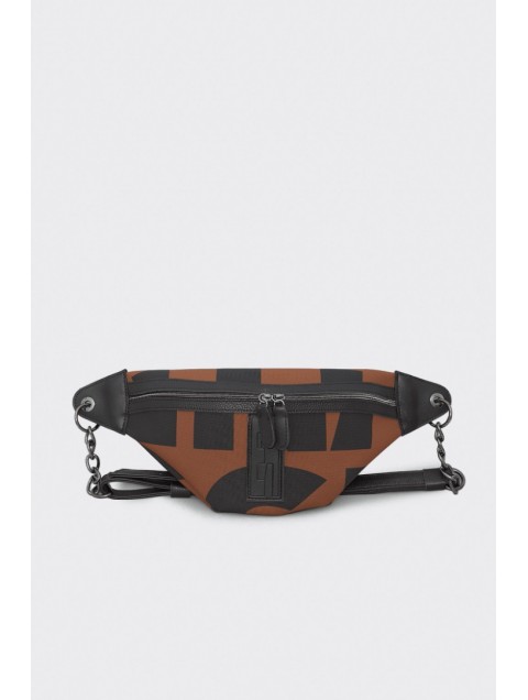 ELENA ATHANASIOU Body Bag EA Logo Τσάντα Χιαστί Καφέ Small