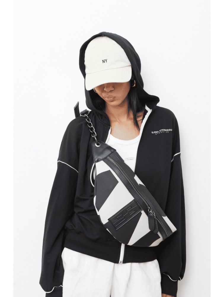 ELENA ATHANASIOU Body Bag EA Logo Τσάντα Χιαστί Μπεζ Small