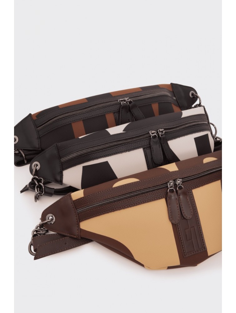 ELENA ATHANASIOU Body Bag EA Logo Τσάντα Χιαστί Μπεζ Small