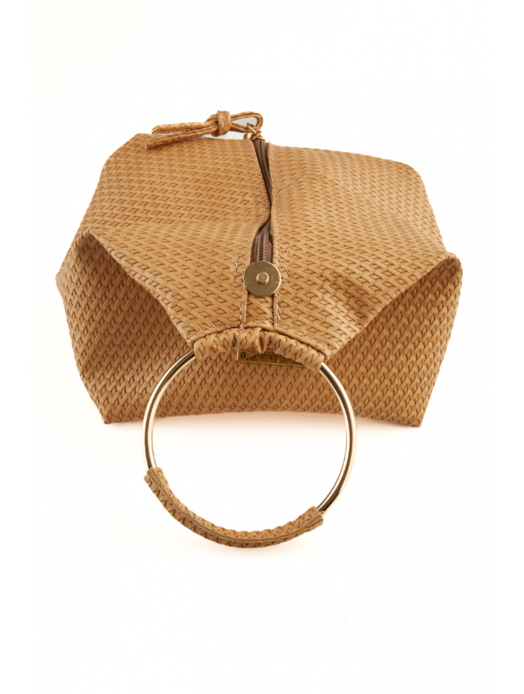 ELENA ATHANASIOU Bracelet Straw Beige Μπεζ Πλεκτό Γυναικείο Τσαντάκι Χειρός