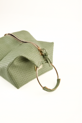 ELENA ATHANASIOU Bracelet Straw Mint Πλεκτό Γυναικείο Τσαντάκι Χειρός Στο Χρώμα Της Μέντας