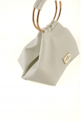 ELENA ATHANASIOU Bracelet Straw White Λευκό Πλεκτό Γυναικείο Τσαντάκι Χειρός