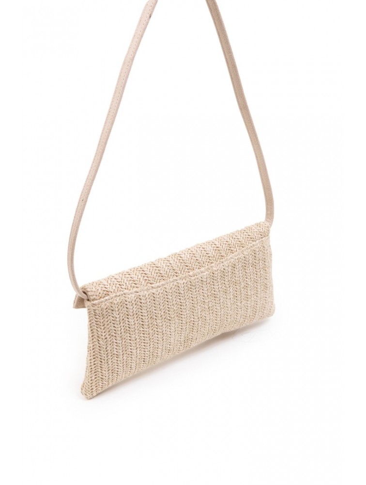 ELENA ATHANASIOU Cap Clutch Straw Beige Μπεζ Πλεκτό Τσαντάκι Χειρός