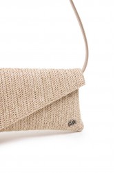 ELENA ATHANASIOU Cap Clutch Straw Beige Μπεζ Πλεκτό Τσαντάκι Χειρός