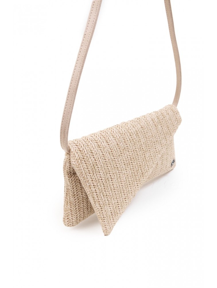 ELENA ATHANASIOU Cap Clutch Straw Beige Μπεζ Πλεκτό Τσαντάκι Χειρός