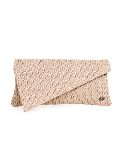 ELENA ATHANASIOU Cap Clutch Straw Beige 