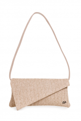 ELENA ATHANASIOU Cap Clutch Straw Beige Μπεζ Πλεκτό Τσαντάκι Χειρός