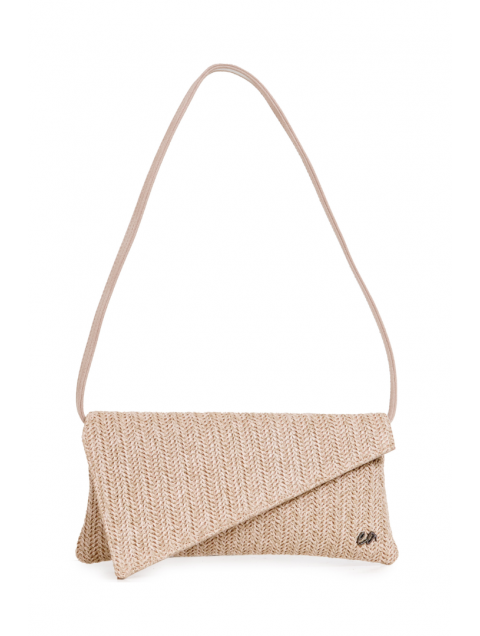 ELENA ATHANASIOU Cap Clutch Straw Beige 