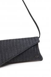 ELENA ATHANASIOU Cap Clutch Straw Black