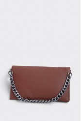 ELENA ATHANASIOU City Girl Clutch Leather Brown Καφέ Δερμάτινο Τσαντάκι