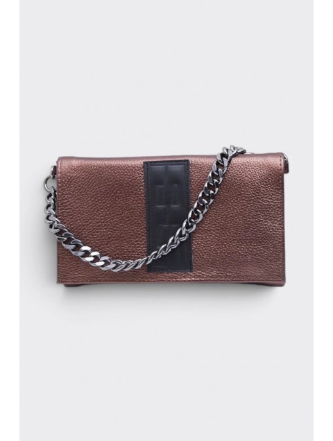 ELENA ATHANASIOU City Girl Clutch Metallic Brown Καφέ Μεταλλιζέ Τσαντάκι