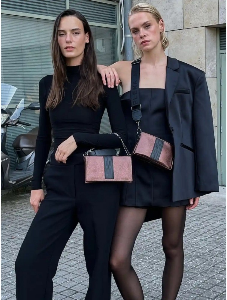 ELENA ATHANASIOU City Girl Clutch Metallic Brown Καφέ Μεταλλιζέ Τσαντάκι