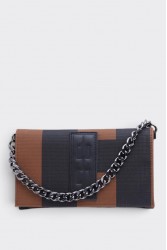 ELENA ATHANASIOU City Lady Clutch Logo Brown Καφέ Τσάντα με Λόγκο