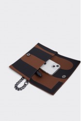 ELENA ATHANASIOU City Lady Clutch Logo Brown Καφέ Τσάντα με Λόγκο