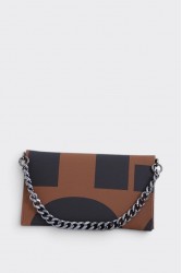 ELENA ATHANASIOU City Lady Clutch Logo Brown Καφέ Τσάντα με Λόγκο
