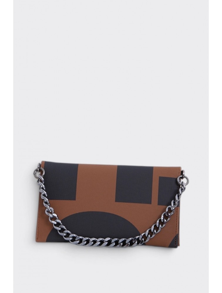 ELENA ATHANASIOU City Lady Clutch Logo Brown Καφέ Τσάντα με Λόγκο