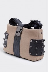 ELENA ATHANASIOU City Lady Clutch Suede Bag Beige Μπεζ Σουέντ Τσάντα