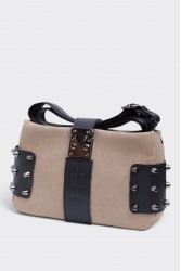 ELENA ATHANASIOU City Lady Clutch Suede Bag Beige Μπεζ Σουέντ Τσάντα